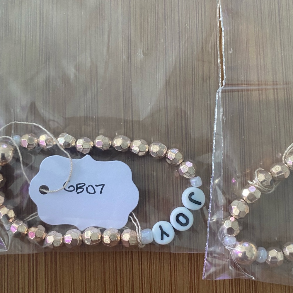 ♥️Gold and White Beaded JOY Bracelet
SET OF TWO